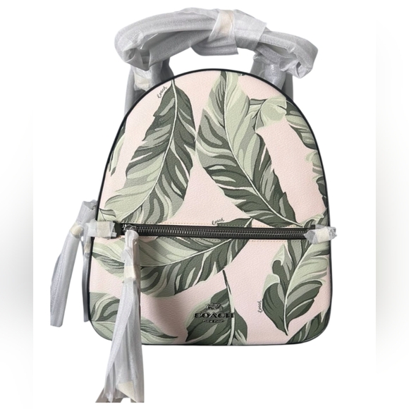 Coach Banana Leaves Print Jordyn Backpack - Picture 1 of 5